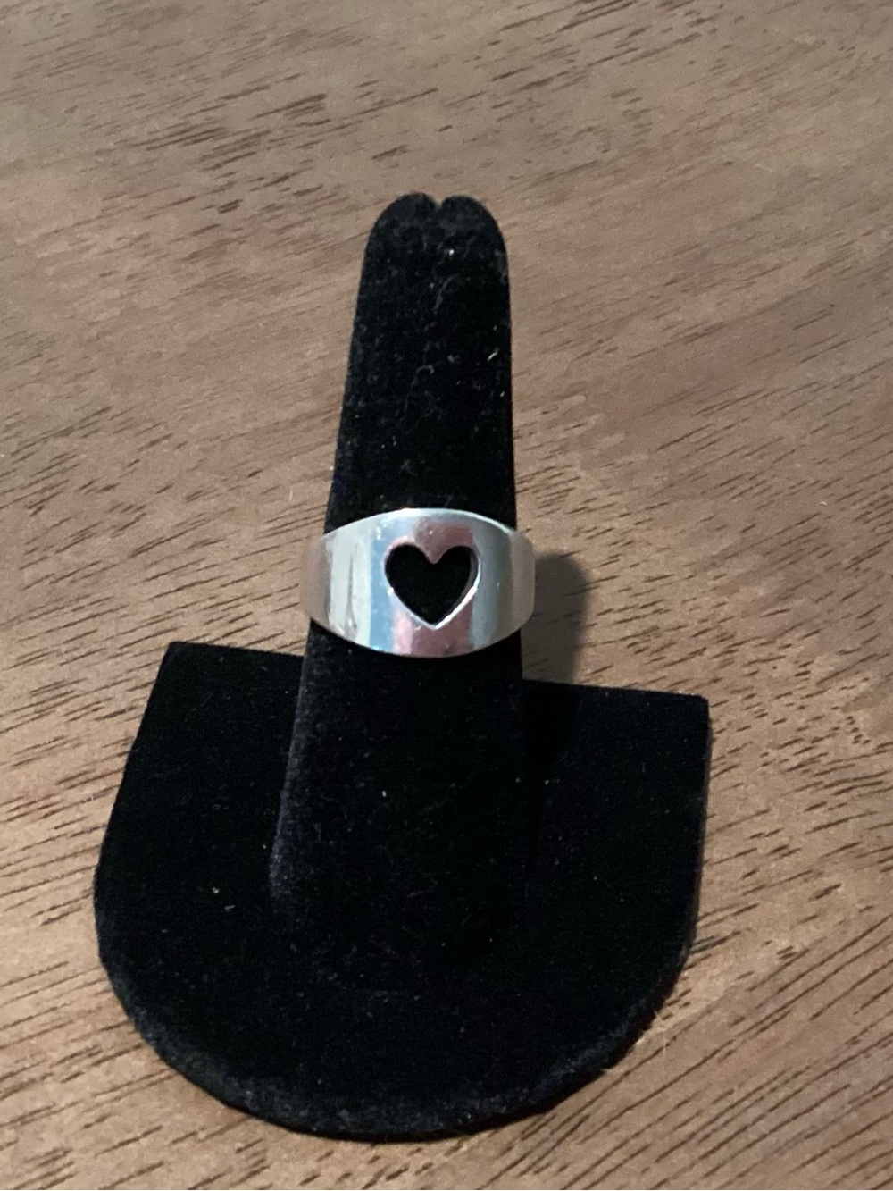 Retired James Avery Sterling Silver Heart Cutout Band - Silver